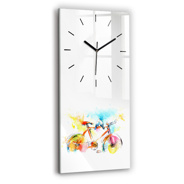 Horloge rectangulaire verticale Vélo peint