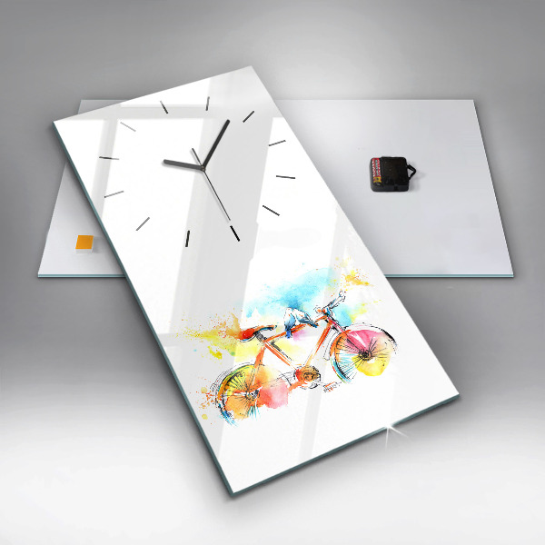 Horloge rectangulaire verticale Vélo peint