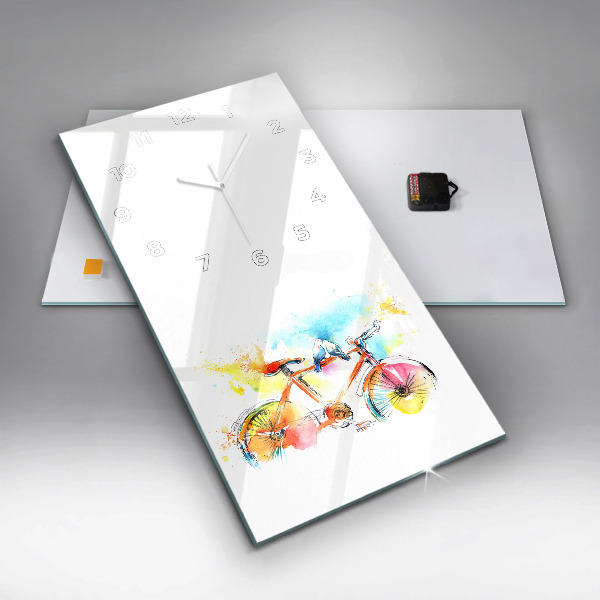 Horloge rectangulaire verticale Vélo peint