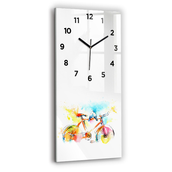 Horloge rectangulaire verticale Vélo peint