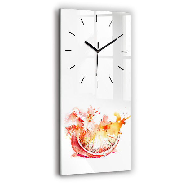 Horloge rectangulaire verticale Peint en orange