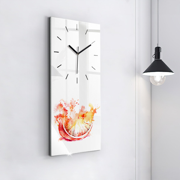 Horloge rectangulaire verticale Peint en orange