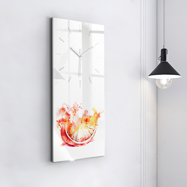 Horloge rectangulaire verticale Peint en orange