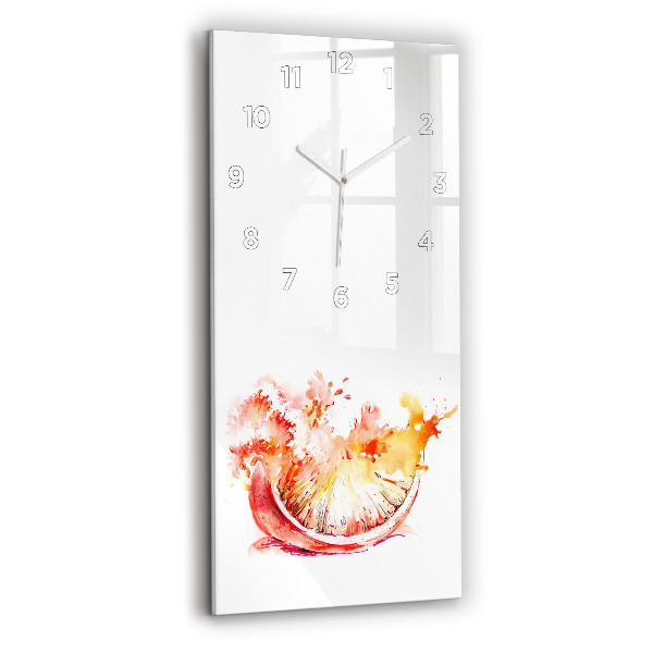 Horloge rectangulaire verticale Peint en orange