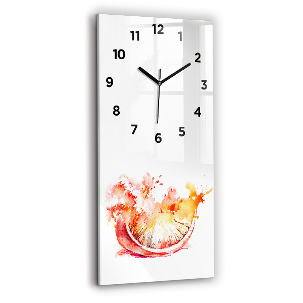 Horloge rectangulaire verticale Peint en orange