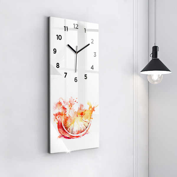 Horloge rectangulaire verticale Peint en orange