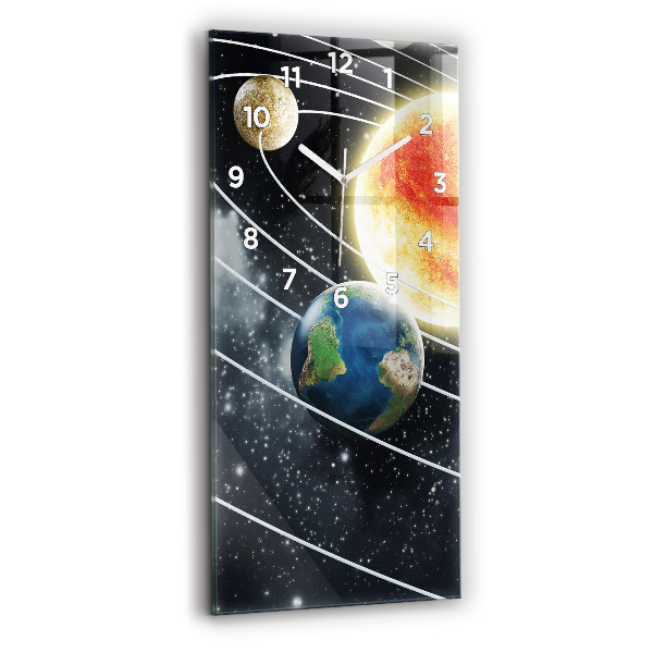 Horloge rectangulaire verticale Le système solaire