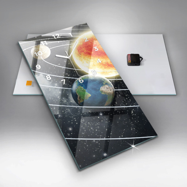 Horloge rectangulaire verticale Le système solaire
