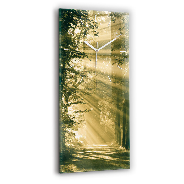 Horloge rectangulaire verticale Forêt des rayons du soleil