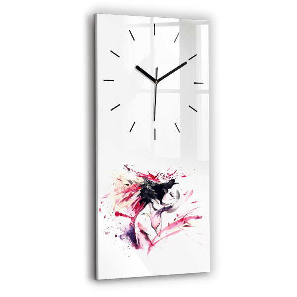 Horloge rectangulaire verticale 'L''abstraction des amoureux'