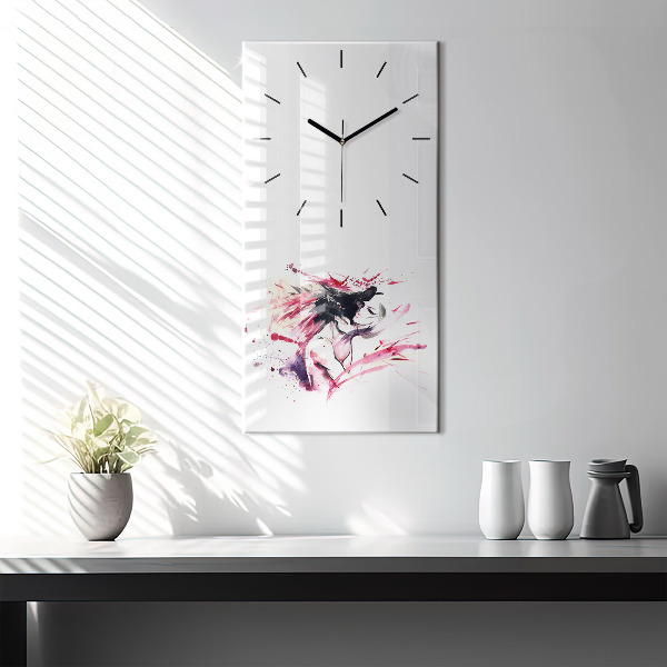 Horloge rectangulaire verticale 'L''abstraction des amoureux'