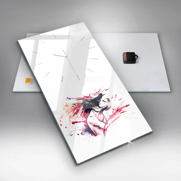 Horloge rectangulaire verticale 'L''abstraction des amoureux'