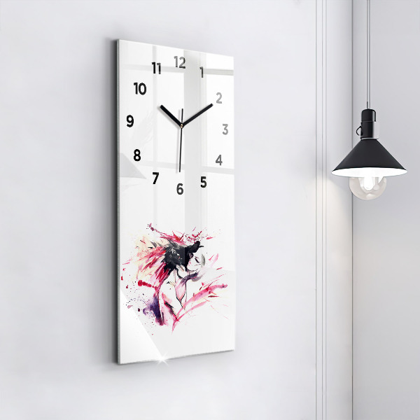 Horloge rectangulaire verticale 'L''abstraction des amoureux'