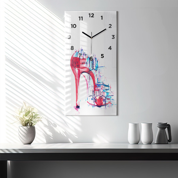 Horloge rectangulaire verticale Talon rouge