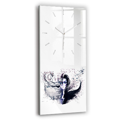 Horloge rectangulaire verticale 'Illustration d''une femme'