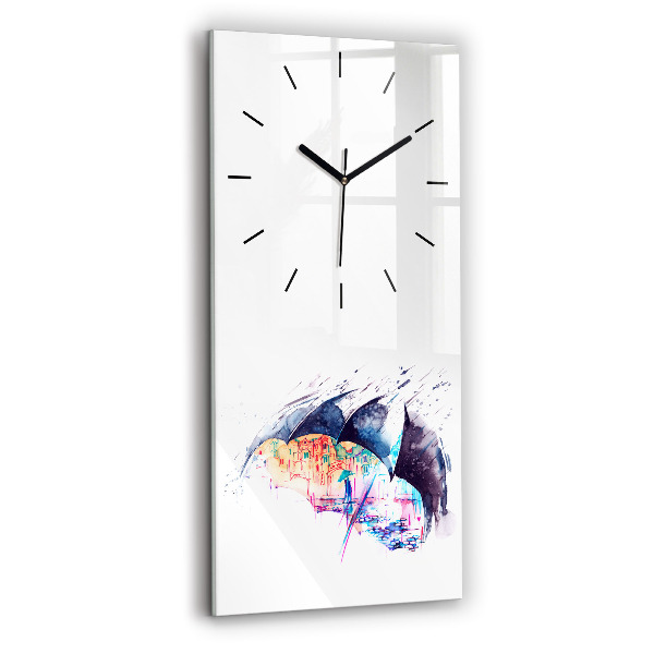 Horloge rectangulaire verticale Parapluie et ville