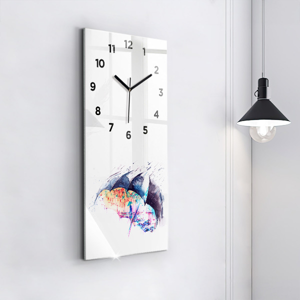 Horloge rectangulaire verticale Parapluie et ville
