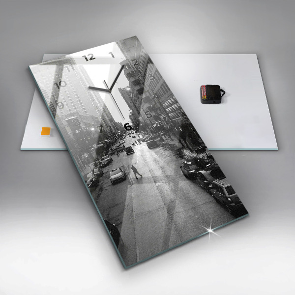 Horloge rectangulaire verticale Les rues de la ville de Chicago