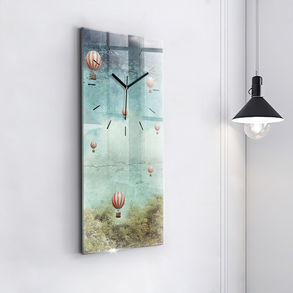 Horloge rectangulaire verticale Ballons peints