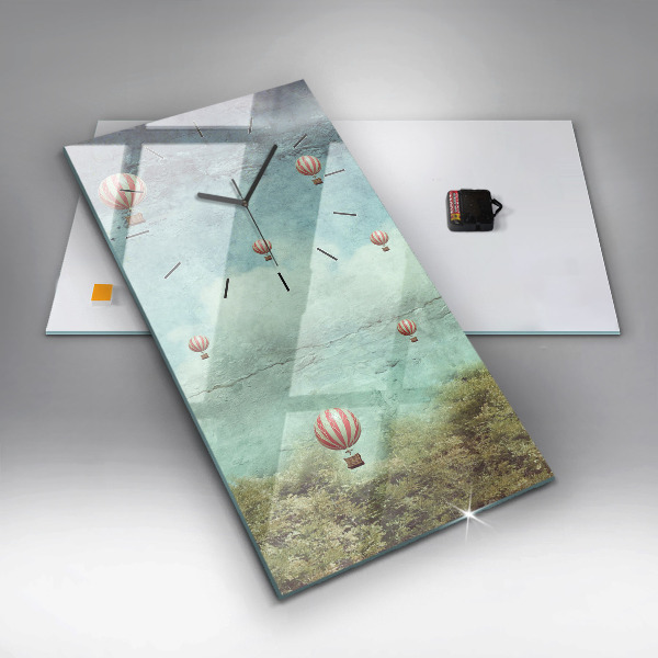 Horloge rectangulaire verticale Ballons peints