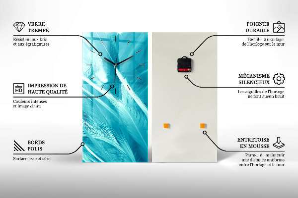 Horloge rectangulaire verticale Ballons peints