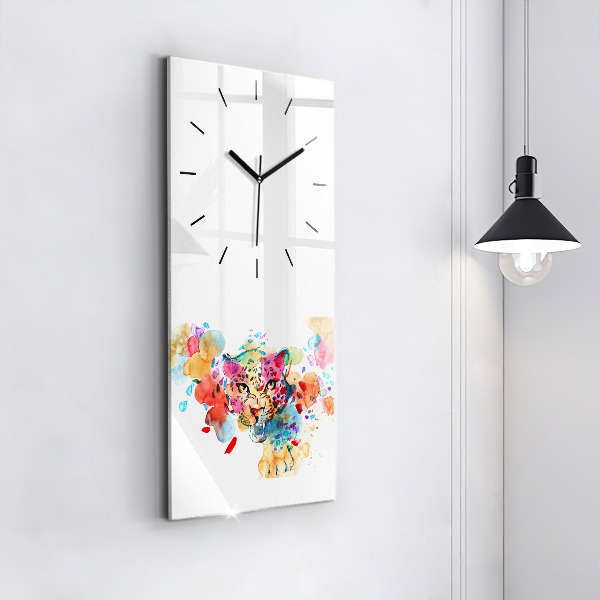 Horloge rectangulaire verticale Chat sauvage abstrait
