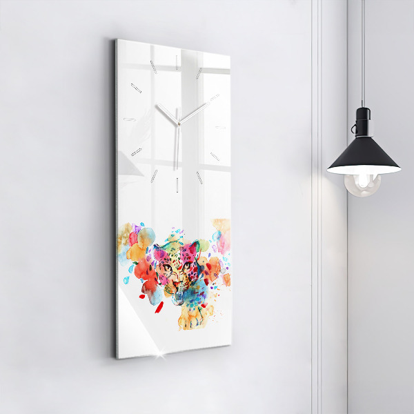 Horloge rectangulaire verticale Chat sauvage abstrait