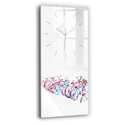 Horloge rectangulaire verticale Vélos de ville colorés