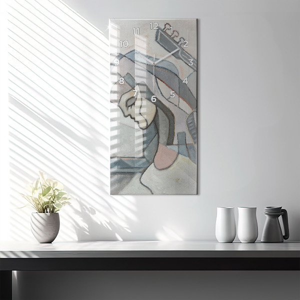 Horloge rectangulaire verticale Peinture abstraite