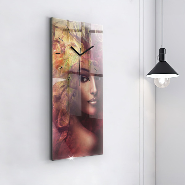 Horloge rectangulaire verticale 'Portrait d''une femme'
