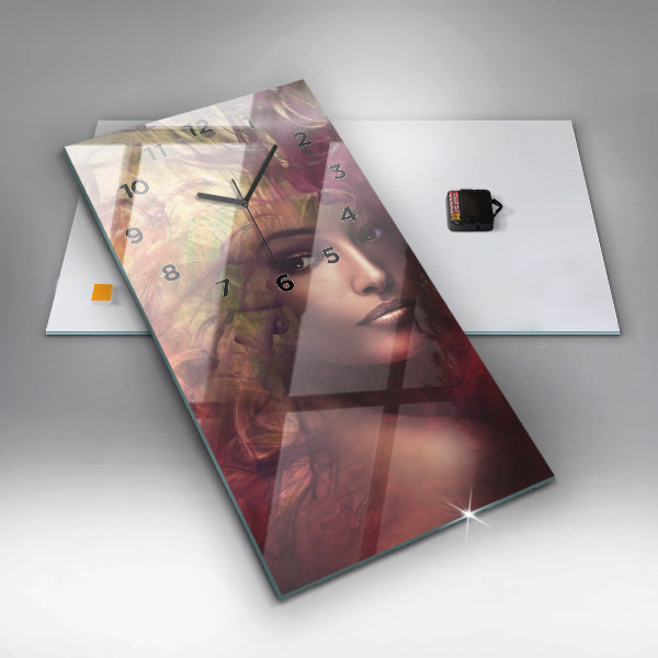 Horloge rectangulaire verticale 'Portrait d''une femme'