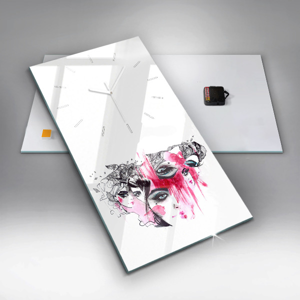 Horloge rectangulaire verticale 'Les multiples visages de l''abstraction'