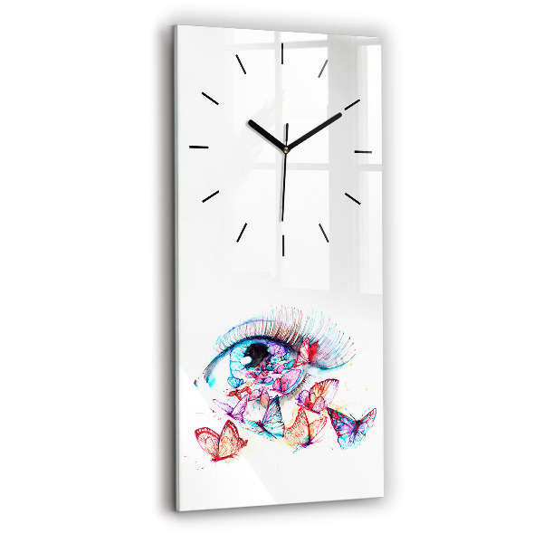 Horloge rectangulaire verticale Œil de papillon coloré