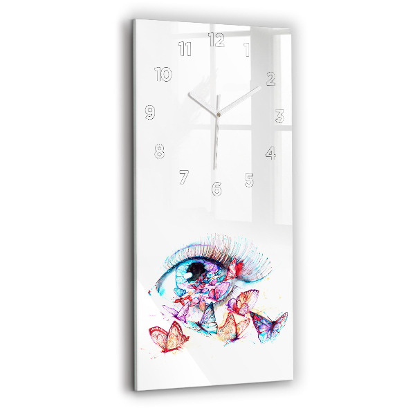 Horloge rectangulaire verticale Œil de papillon coloré