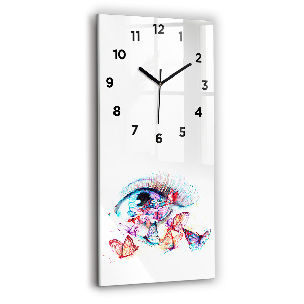 Horloge rectangulaire verticale Œil de papillon coloré