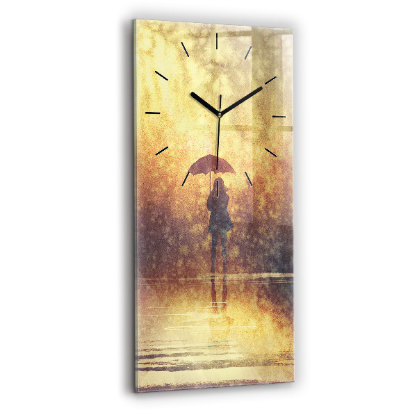 Horloge rectangulaire verticale femme avec parapluie