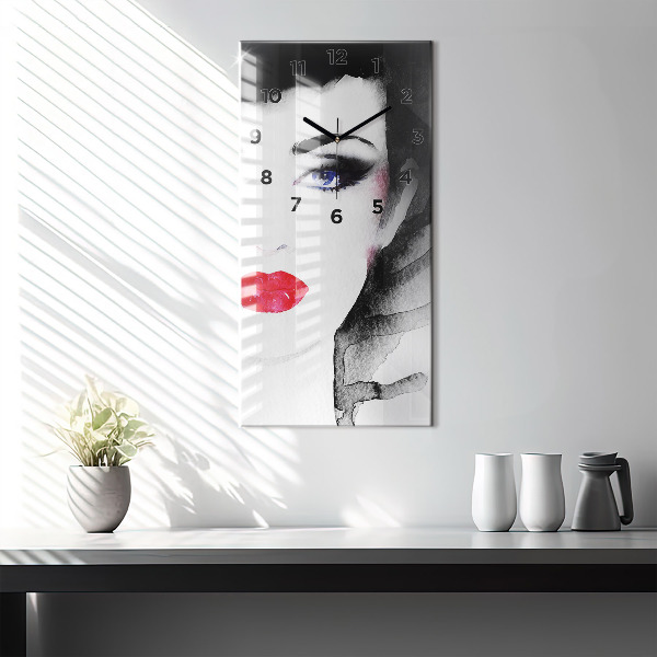 Horloge rectangulaire verticale 'Portrait d''une femme'