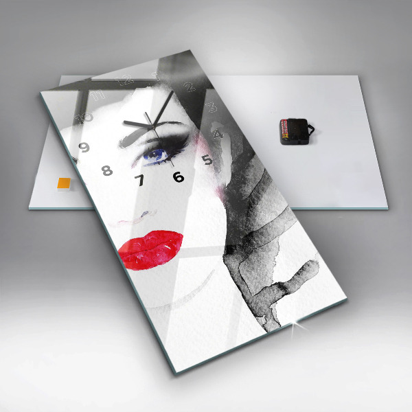 Horloge rectangulaire verticale 'Portrait d''une femme'