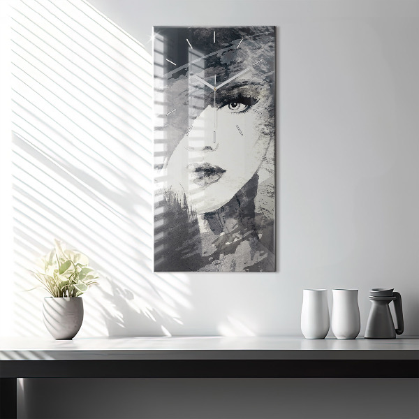 Horloge rectangulaire verticale Femme - aquarelles