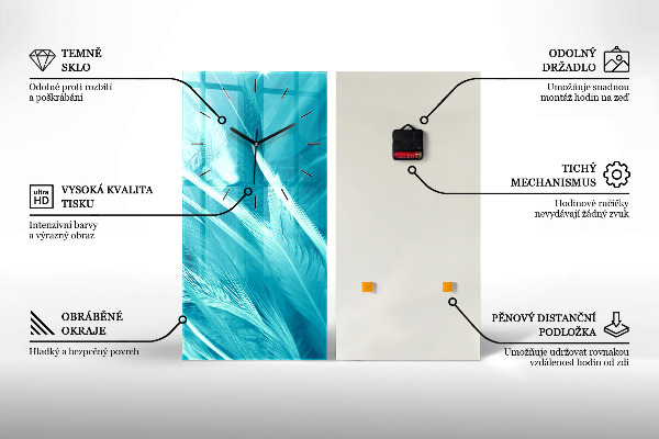 Horloge rectangulaire verticale Coquelicots peints