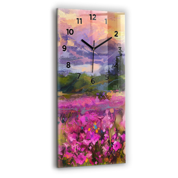 Horloge murale verticale Paysage de nature et de fleurs