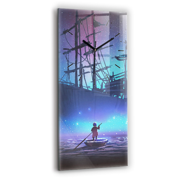 Horloge murale verticale Voilier fantastique