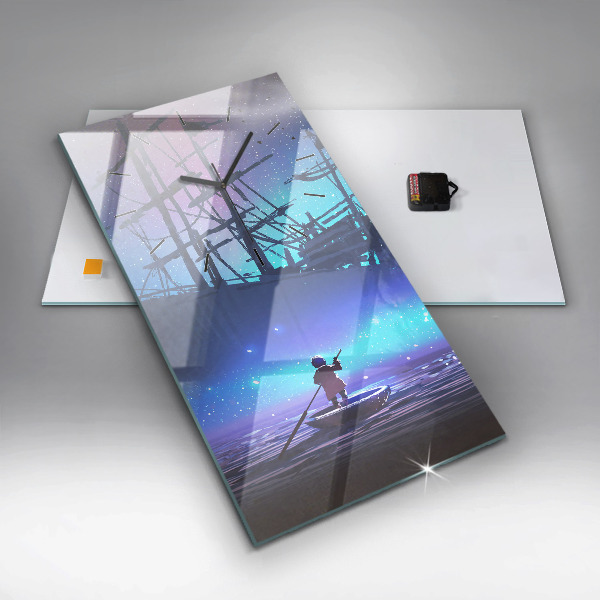 Horloge murale verticale Voilier fantastique