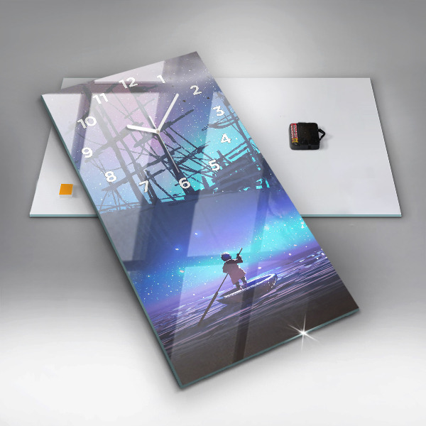 Horloge murale verticale Voilier fantastique