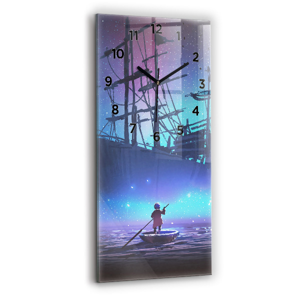 Horloge murale verticale Voilier fantastique