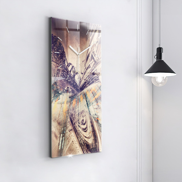 Horloge murale verticale Mécanisme abstrait