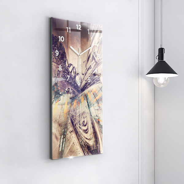 Horloge murale verticale Mécanisme abstrait