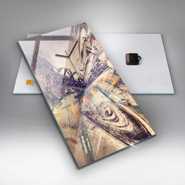 Horloge murale verticale Mécanisme abstrait