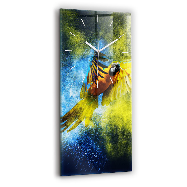Horloge murale verticale Perroquet coloré