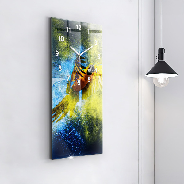 Horloge murale verticale Perroquet coloré